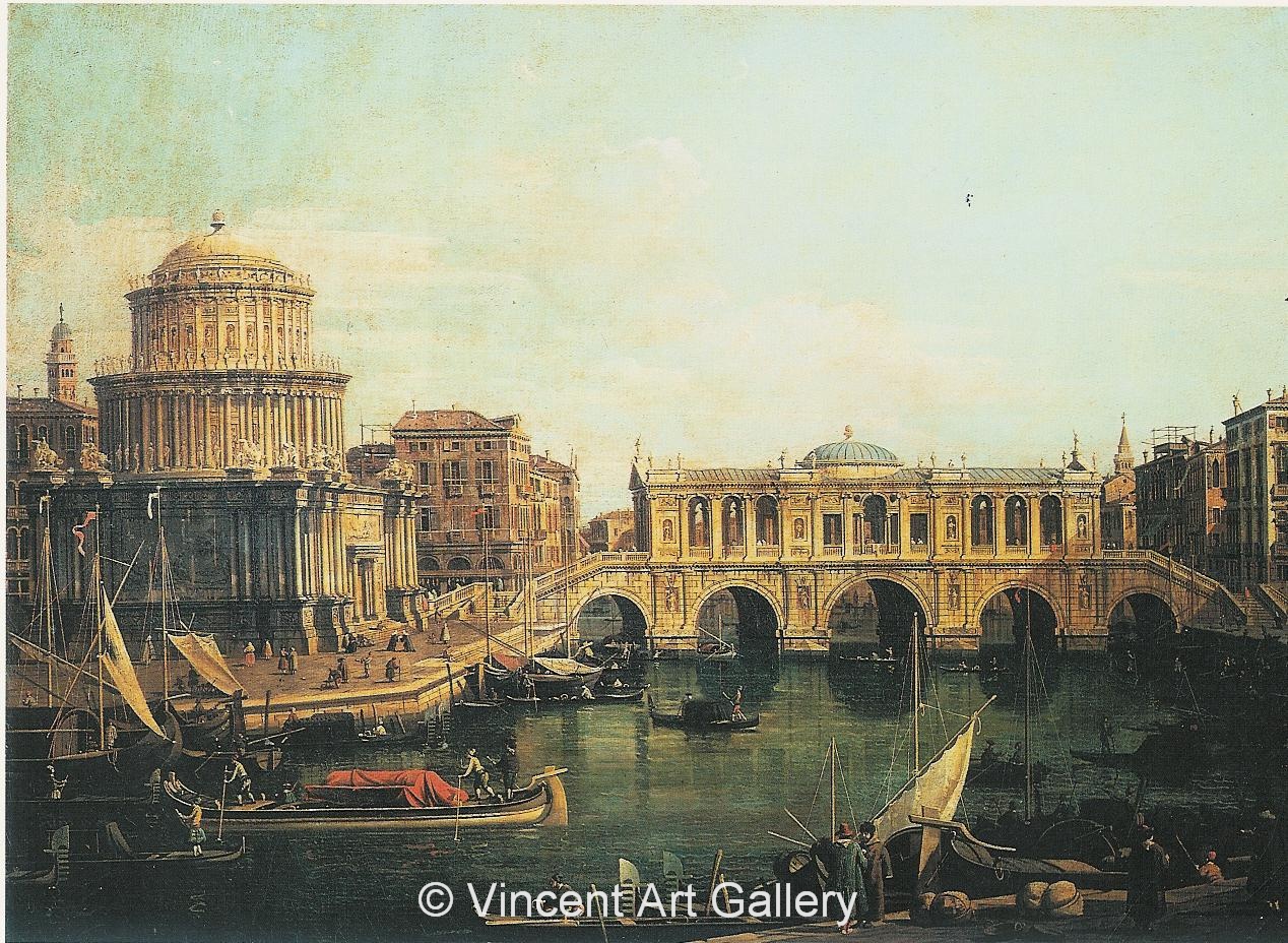 A1010, CANALETTO, Capriccio of the Grand Canal with an Imaginary Rialto Bridge and other Buildings